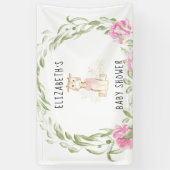 かわいいキリン金箔グリッターベビーガールシャワー 横断幕 (縦)