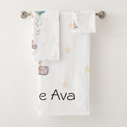 かわいいキリン風船1stバースデーギフトカスタム バスタオルセット (インサイチュ)