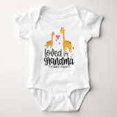 かわいいキリン – おばあちゃんに愛される ベビーボディスーツ (正面)