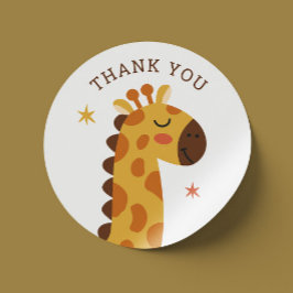 かわいいキリン。おもしろい動物サファリ感謝していー動物園 ラウンドシール