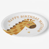 かわいいキリン。アニマルおもしろいサファリ子供の誕生日 ペーパープレート (アングル)