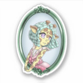 かわいいキリン・アニメガール シール (正面)