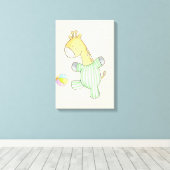 かわいいキリン キャンバスプリント (インサイチュ (ウッドフロア))