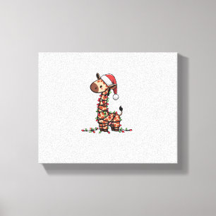 かわいいキリン クリスマスツリー キリン好き  キャンバスプリント