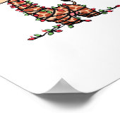 かわいいキリン クリスマスツリー キリン好き ポスター (角)