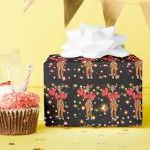 かわいいキリン、グリッターキラキラハートバルーンwra