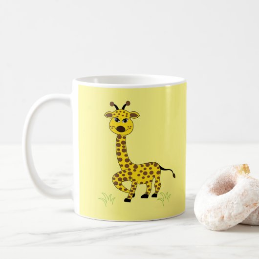 かわいいキリン コーヒーマグカップ (ドーナツ)