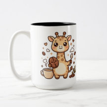 かわいいキリン コーヒー ツートーンマグ