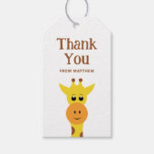 かわいいキリン。サファリ動物園の動物の誕生日感謝していあなた ギフトタグ (正面)