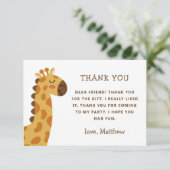 かわいいキリン | サファリ ジャングル 子ども誕生日パーティー サンキューカード (スタンド正面)