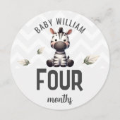 かわいいキリン・ゼブラ3-4ヶ月ベビーマイルストーンサイン (裏面)