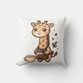 かわいいキリン バリスタ エプロン スロー枕 クッション