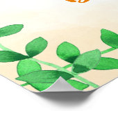 かわいいキリン&バードウォーター色ベビーシャワー ポスター (角)