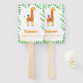 かわいいキリン&バードベビーシャワー ハンドファン