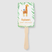 かわいいキリン&バードベビーシャワー ハンドファン (正面)