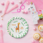 かわいいキリン&バードベビーシャワー ペーパープレート (パーティー)