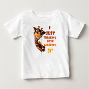 かわいいキリン ベビーTシャツ