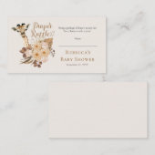 かわいいキリン・ボホ赤ちゃんシャワーおむつラッフル エンクロージャーカード (正面/裏面)