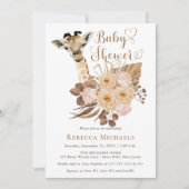 かわいいキリン ボーホー ドライグラス ベビーシャワー 招待状 (正面)