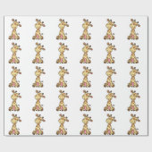 かわいいキリン ラッピングペーパー (フラット)