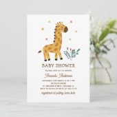 かわいいキリン。動物園おもしろいのサファリ動物の赤ちゃん 招待状 (スタンド正面)