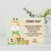 かわいいキリン 幼児向け サンキューカード (スタンド正面)