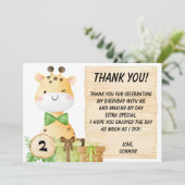 かわいいキリン 幼児向け サンキューカード (スタンド正面)