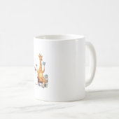 かわいいキリン、本、お茶のプレゼント コーヒーマグカップ (正面右)