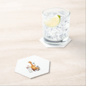 かわいいキリン、本、お茶のプレゼント ペーパーコースター (インサイチュ)