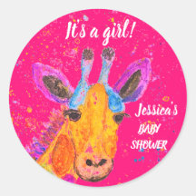 かわいいキリン 水彩サファリ ジャングル ベイビーシャワー