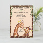 かわいいキリン 結婚誓約更新 招待状 (スタンド正面)