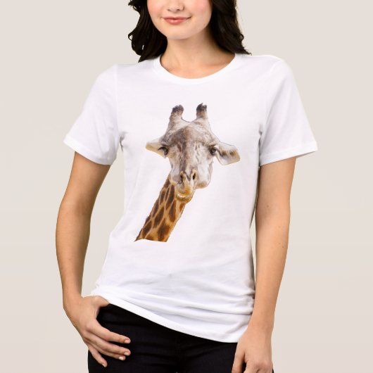 かわいいキリン 野生生物 楽しい トライブレンドTシャツ (正面)