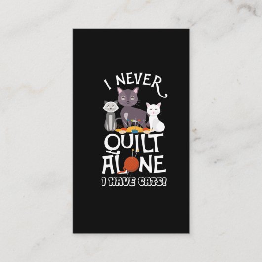 かわいいキルターの猫オーナーキルティング猫好き 名刺 (正面)