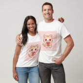 かわいいキンギョ猫+ハートのプレゼント 💖 Tシャツ (ユニセックス)