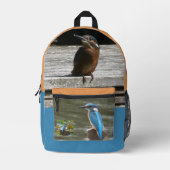 かわいいキングフィッシャーバックパック プリントバックパック (正面)