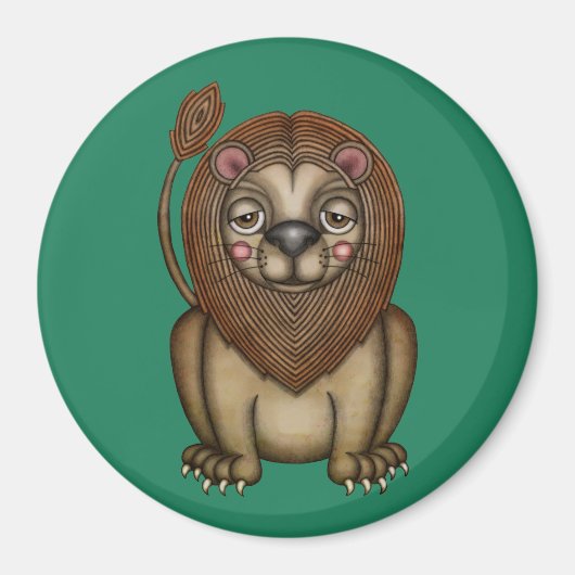 かわいいキング・オブ・ザ・ベーストーズ・ライオン マグネット (正面)