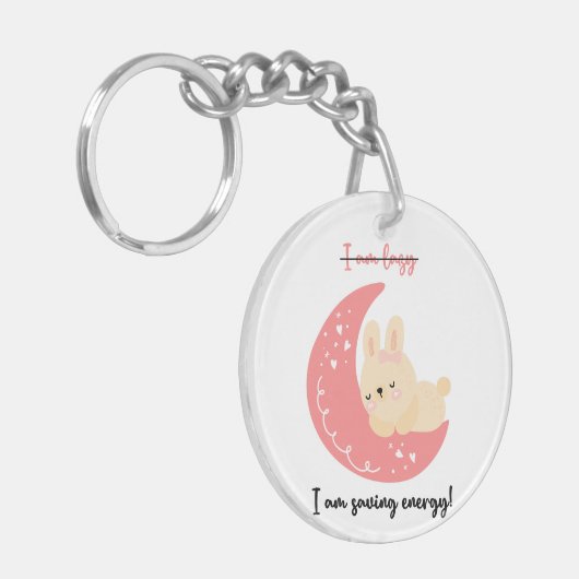 かわいいキーチおもしろいェーン |私はエネル救ギーだ! キーホルダー (正面左)