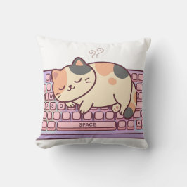 かわいいキーボードゲーマー猫枕 クッション