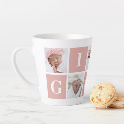 かわいいギギ祖母5フォトコラージュ カフェラテマグ (インサイチュ)