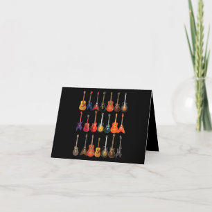 かわいいギターロックとロールミュージカル楽器 サンキューカード