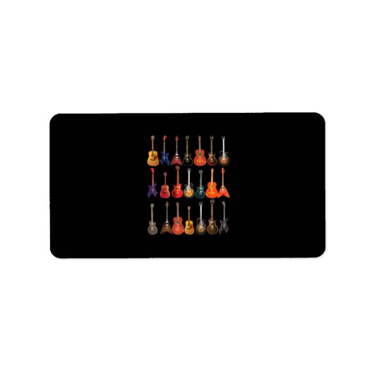 かわいいギターロックアンドロールミュージカル楽器ギフト ラベル (正面)