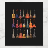 かわいいギターロックアンドロールミュージカル楽器ギフト ワインラベル (シングルラベル)