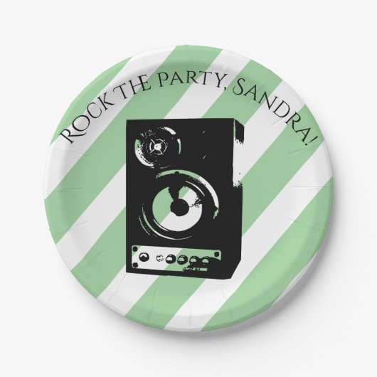 かわいいギターロックアンドロールミュージカル楽器 ペーパープレート (正面)