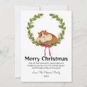かわいいギニアピグペット愛好クリスマスフラット シーズンカード (正面)