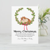 かわいいギニアピグペット愛好クリスマスフラット シーズンカード (スタンド正面)