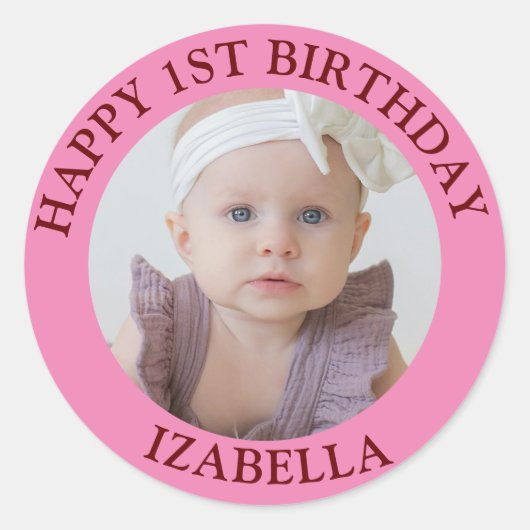 かわいいギフトおめでとう誕生日 ラウンドシール (正面)