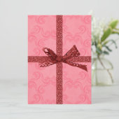 かわいいギフトルック&ハートバレンタインデー誕生日 招待状 (スタンド正面)