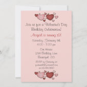 かわいいギフトルック&ハートバレンタインデー誕生日 招待状 (裏面)