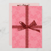 かわいいギフトルック&ハートバレンタインデー誕生日 招待状 (正面/裏面)