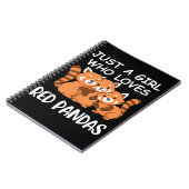 かわいいギフト女性は赤いパンダを愛する女の子 ノートブック (左側)